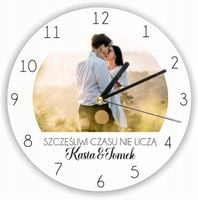 ZEGAR ścienny dużo wzorów Z WASZYMI IMIONAMI ZDJĘCIEM na walentynki