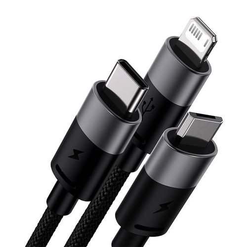 kabel usb 3w1 baseus starspeed, usb-c + micro usb + lightning, 3,5a na Arena.pl