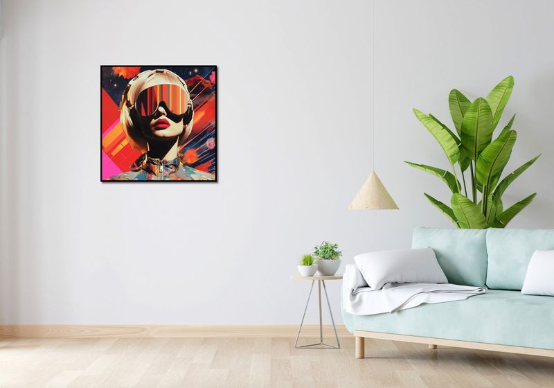 Plakat 70x70cm Retrofuturystyczna Muza zdjęcie 4
