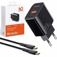 mcdodo szybka ładowarka sieciowa do telefonu 2x usb usb-c pd 33w + kabel 1m