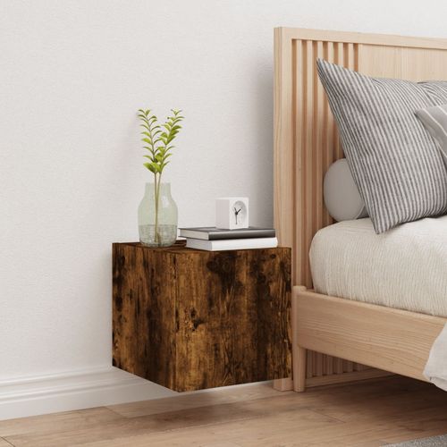 Ścienna szafka TV z LED, przydymiony dąb, 30,5x35x30 cm na Arena.pl