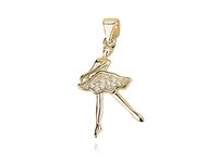 Pozłacany srebrny wisior wisiorek baletnica tancerka cyrkonia białe cyrkonie srebro 925 Z1040C_G