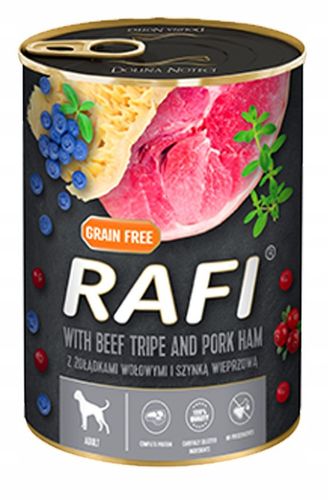 RAFI BEZ ZBÓŻ mokra karma PUSZKI DOLINA NOTECI MIX SMAKÓW DLA PSA 16x400G na Arena.pl