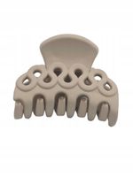 Spinka klamra akrylowa matowa półokrągła fala beżowy 4cm