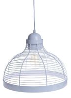 Lampa wisząca nowoczesna metal biała z żarówką