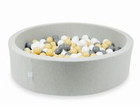 Suchy basen jasnoszary 110x30 z piłeczkami 400 sztuk (beżowe, szare, białe)