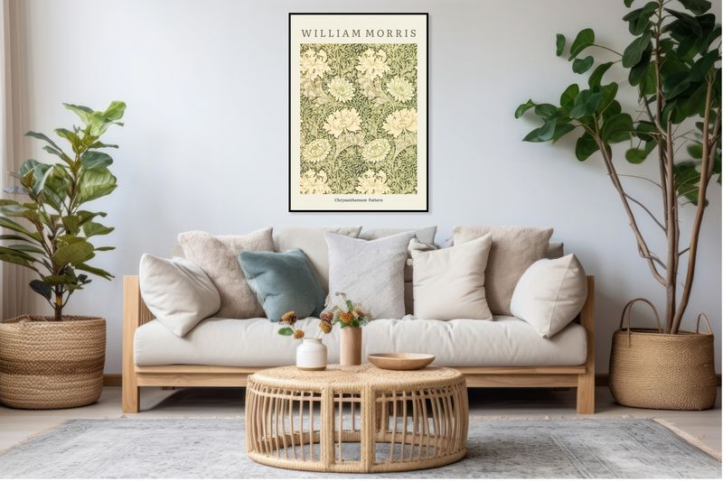 Obraz 50x70cm Design Chrysanthemum Pattern, Morris Vintage do Salonu zdjęcie 5
