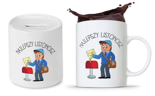Dla Listonosza Zestaw Kubek + Skarbonka Prezent Z Nadrukiem Ze Zdjęciem na Arena.pl