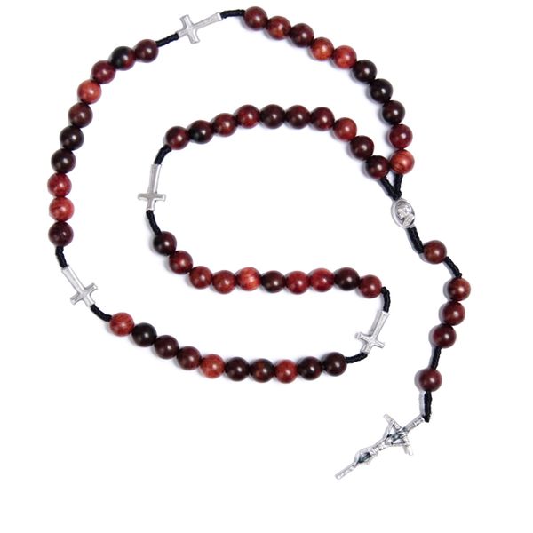 Różaniec z drewna mahoniowego RT-13 zdjęcie 1