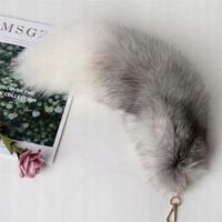 Klamra klucza 45 cm d?ugi ogon z futra lisa Breloczek Torby Damskiej