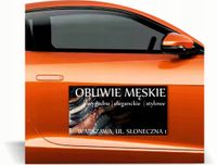 Magnes na samochód auto reklama magnetyczna 60x30 cm sklep obuwie MĘSKIE