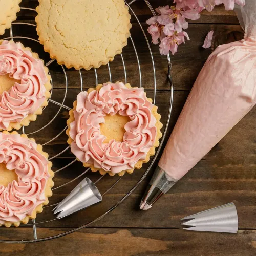 KOMPLET 20 KOŃCÓWEK DO DEKORACJI TORTÓW ZESTAW CUKIERNICZY RÓŻNE WZORY na Arena.pl