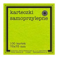 karteczki samoprzylepne zieleń FLUO 75x75 mm