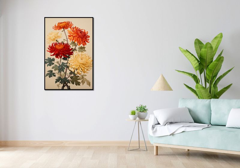Plakat 68x101cm Tańczące Chryzantemy zdjęcie 4