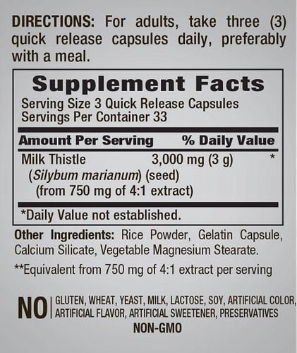 PipingRock Ostropest plamisty Ekstrakt 3000 mg Sylimarina 100k Milk Thistle na Arena.pl