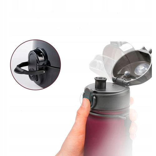 BIDON SPORTOWY 650ML TRITANOWA BUTELKA NA WODĘ Z MIARKĄ BPA FREE BORDOWA na Arena.pl