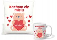 Zestaw PODUSZKA i KUBEK prezent na walentynki Z TWOM nadrukiem Z IMIONAMI