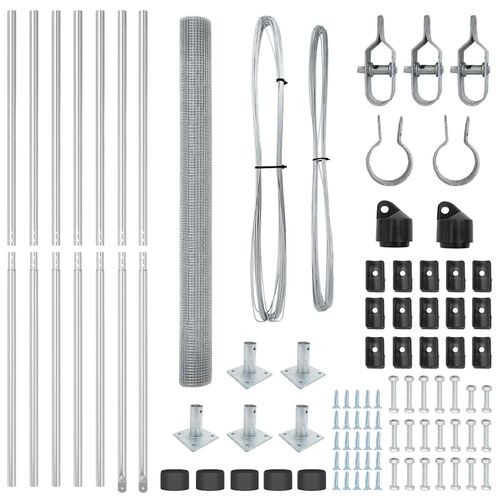 Ogrodzenie z słupkami Srebrny 1.5 x 10 m Stal na Arena.pl
