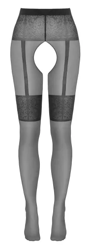 cottelli legwear rajstopy z otwartą częścią intymną i wzorem podwiązek 2 na Arena.pl