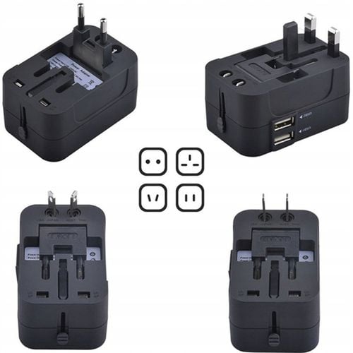 Uniwersalna Przejściówka ADAPTER Gniazda USA UK EU AUST Ładowarka USB na Arena.pl