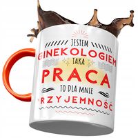 Kubek Pomarańczowy Dla Ginekologa Na Prezent Z Nadrukiem Ze Zdjęciem