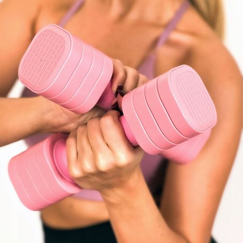 HANTELKI HANTLE CIĘŻARKI REWGULOWANE 4w1 ZESTAW DO ĆWICZEŃ FITNESS 2x2,27kg na Arena.pl