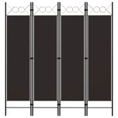 Parawan 4-panelowy, brązowy, 160 x 180 cm