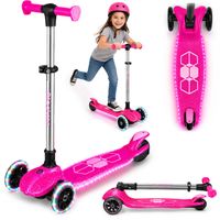 Hulajnoga trójkołowa dla dzieci balansowa świecąca w ciemności Ricokids Jelly - różowa