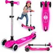 Hulajnoga trójkołowa dla dzieci balansowa świecąca w ciemności Ricokids Jelly - różowa
