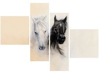 100 70CM OBRAZ 4 ELEM BLACK&WHITE DRUK PŁÓTNO RAMA