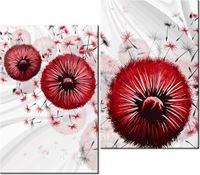 80CM 70CM 2 ELEME OBRAZ RAMA CZERWONY DMUCHAWCE 4 DRUK ŚCIENNY PŁÓTNO