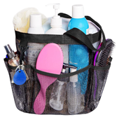 Organizer Siatkowy do Łazienki 8 Kieszeni 40x28 Czarny Szybkoschnący