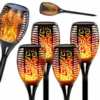 LAMPY SOLARNE WBIJANE EFEKT PŁOMIEŃ 51 CM 4 SZT