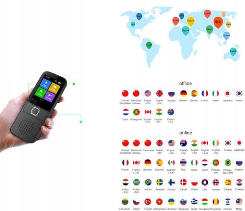 UŻYWANY Przenośny tłumacz Hersance AA75-1, offline/Wi-Fi 137 języków na Arena.pl