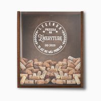 Pojemnik Drewniana Skrzynka na Korki od Wina XXL z Nadrukiem dla Emeryta