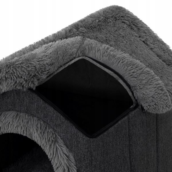 Buda Domek Budka Kojec dla małego Psa z Poduszką i Futerkiem R2 38x44x45 cm zdjęcie 12