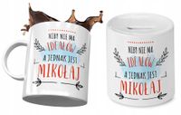 Dla Mikołaja Zestaw Kubek + Skarbonka Na Prezent Z Nadrukiem Ze Zdjęciem