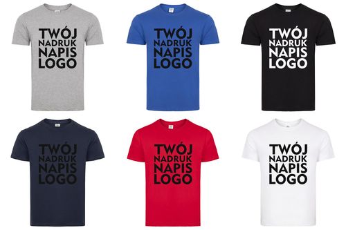 Koszulka z własnym nadrukiem logo męska t-shirt podkoszulek z grafiką tekst na Arena.pl