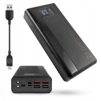 Szybki Powerbank 10000mAh 3A 22W PD 4x USB-A USB-C Apple Lightning Latarka
