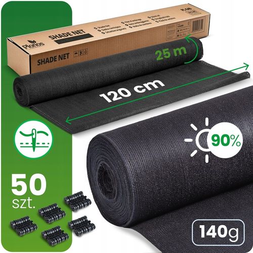 SIATKA CIENIUJĄCA NA PŁOT OGRODZENIE 1,2x25m MASKUJĄCA MATA OSŁONA 90% na Arena.pl