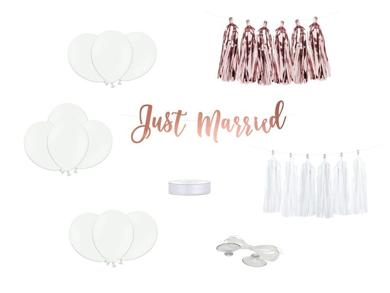 Zestaw dekoracji samochodowych - Just Married zdjęcie 2