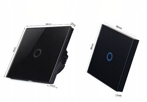 2x Dotykowy Szklany WŁĄCZNIK ŚWIATŁA LED SCHODOWY KRZYŻOWY LED Czarny na Arena.pl