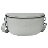 średnia saszetka skórzana typu nerka wielofunkcyjna beżowa