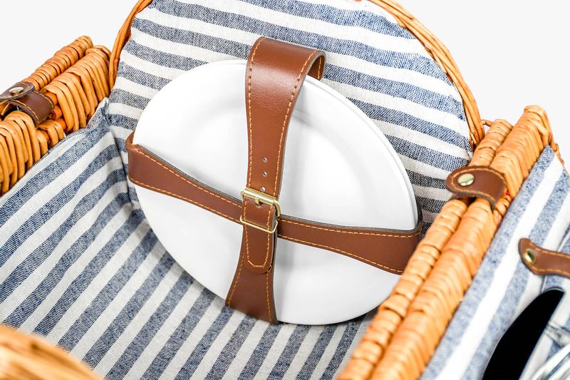 Pleciony kosz piknikowy dla 2 osób Termotorba Koc zdjęcie 8