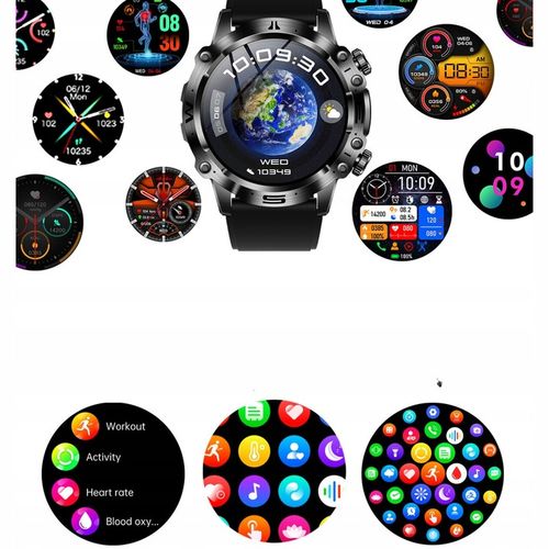 SMARTWATCH ZEGAREK MĘSKI KARDIOWATCH POMIAR GLUKOZY CUKRU EKG MENU POLSKIE na Arena.pl