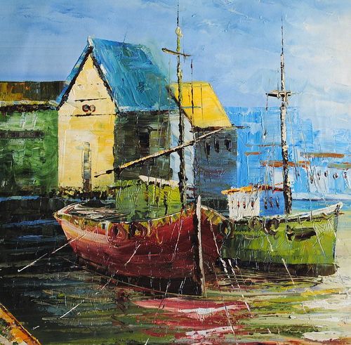 Port, kutry rybackie (60X90cm) na Arena.pl