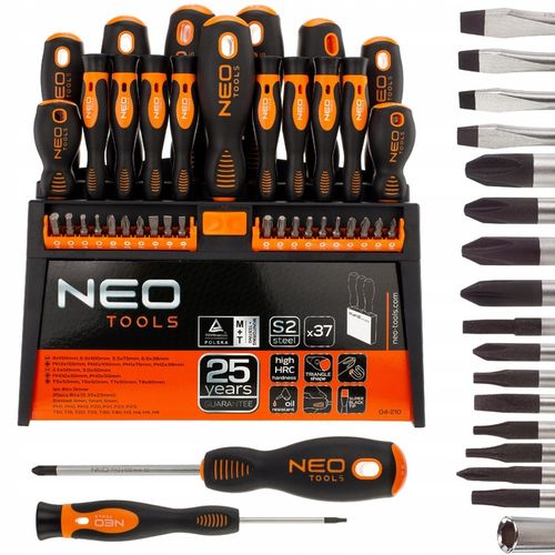 NEO TOOLS Zestaw wkrętaków i końcówek wkrętakowych śrubokręty bity 37 na Arena.pl