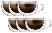 Szklanki z Podwójną Ścianką do Kawy Cappuccino Herbaty 300ml 6 sztuk