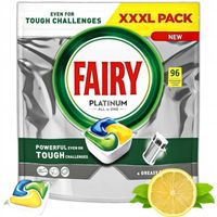 Fairy Platinum All In One KAPSUŁKI DO ZMYWARKI Cytrynowe 96 sztuk XXXL PACK