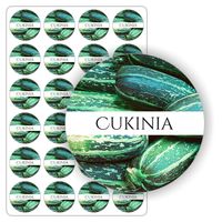 ETYKIETY etykietki arkusz naklejek samoprzylepne kolorowe CUKINIA 5cm